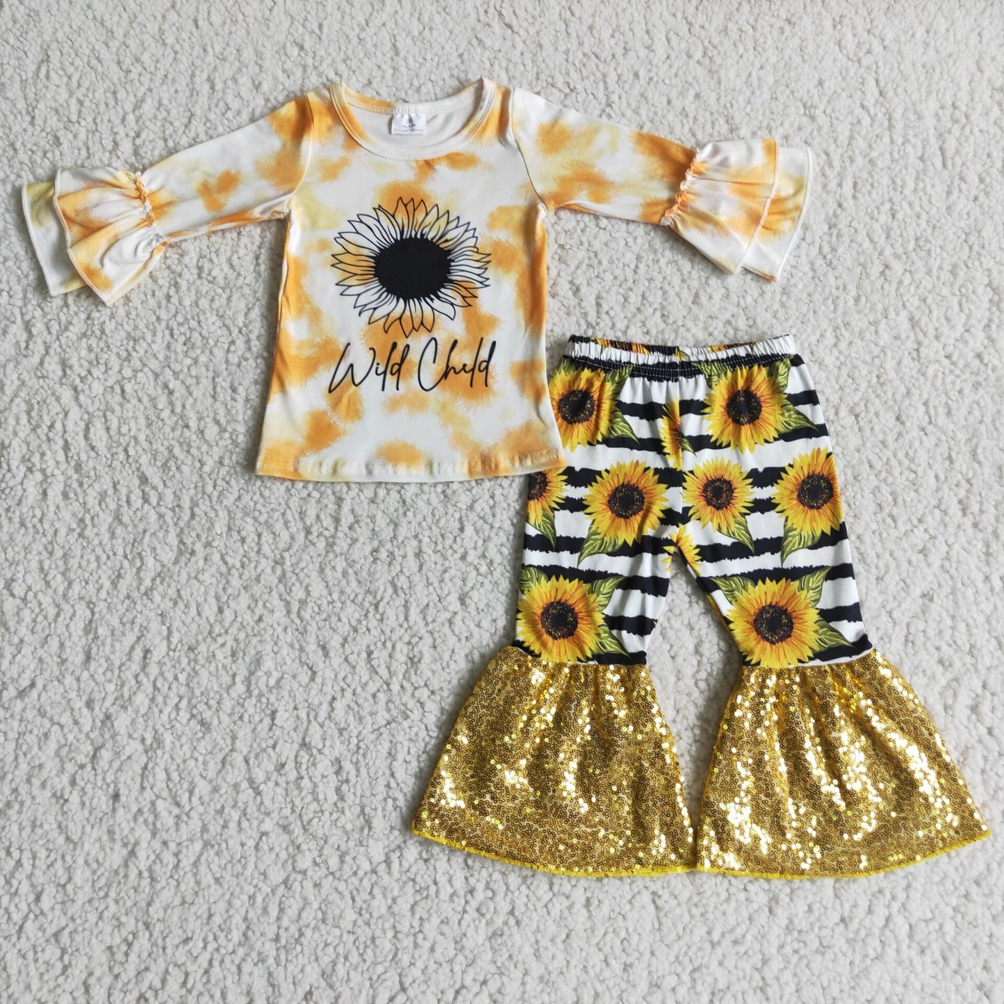 Baby Girls Fall Pumpkin Sunflower Bottom Pants Outfit On Sale Close on 2025.10.15