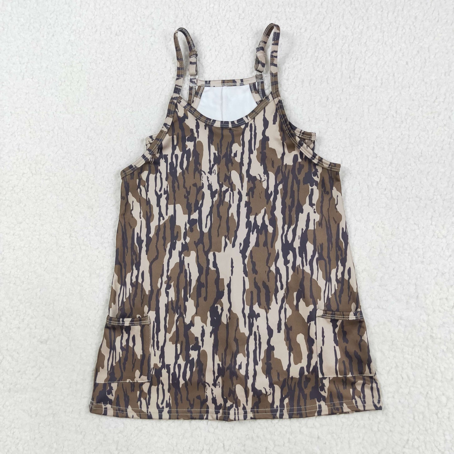 GSD2720 Kids Girls Bottomland Camo Strap Yoga Dress Active Wear