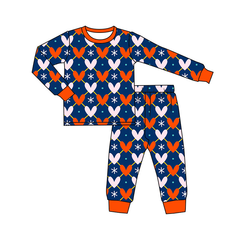 Baby Girls Pink Orange Heart Pajama Set  5 MOQ Preorder