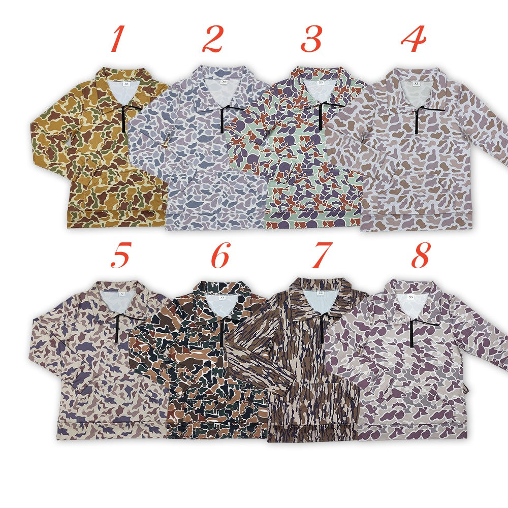 Adult Women Hunitng Camo Long Sleeve Zipper Pullover Top Collection