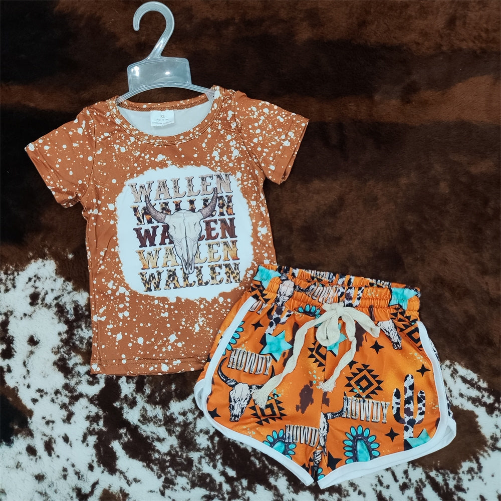 Sibling Baby Girls Wallen Western Shorts Outfit