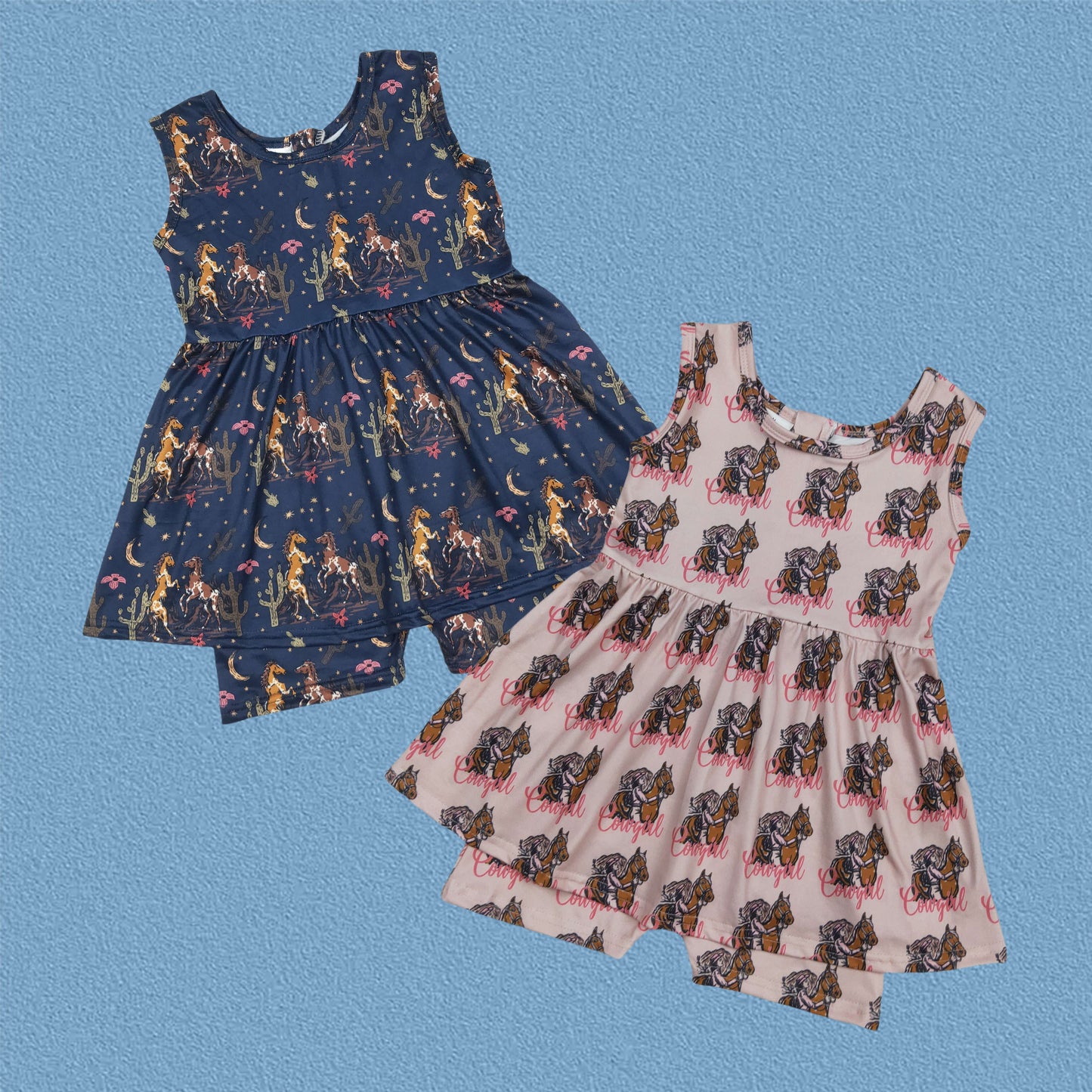 Western Baby Girls Sleeveless Romper With Zipper