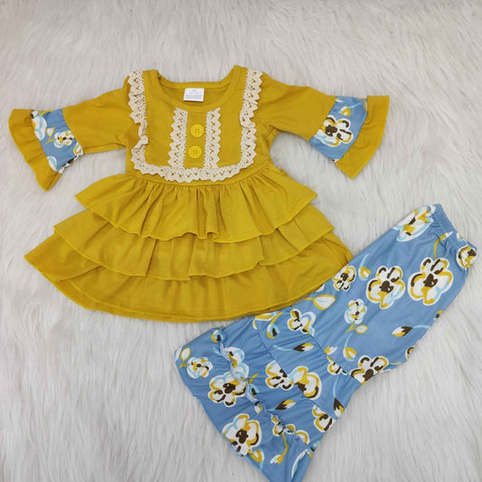 Promotion! Yellow Ruffle Vintage Boutique Outfit