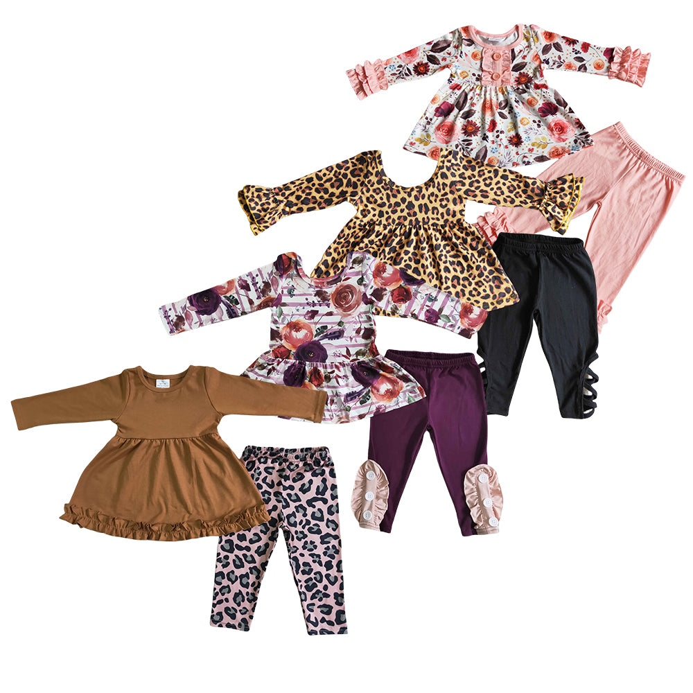 Baby Girls Floral Tunic Top Legging Pants Set On Sale