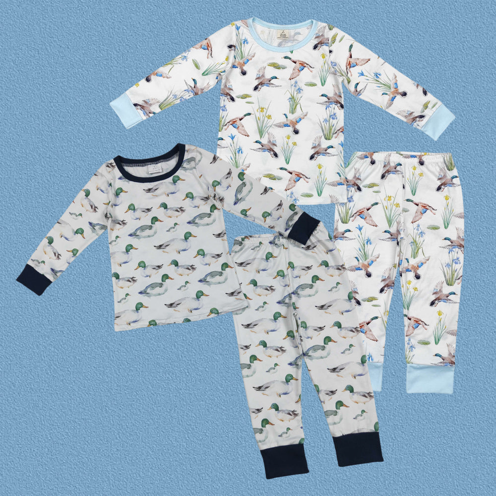 Sibling Baby Boys Mallard Duck Long Sleeve Pajama Set