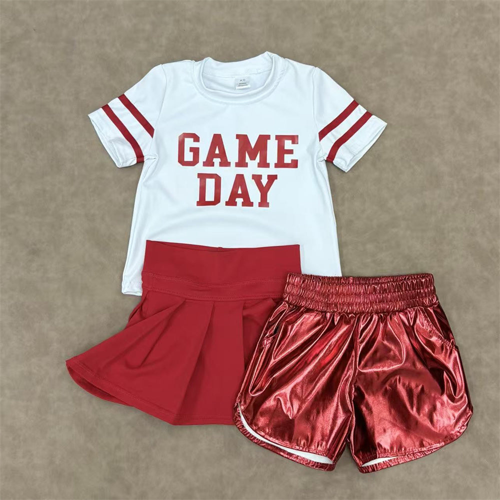 Baby Girls Red Game Day Top With Skort Outfit Athletic Wear