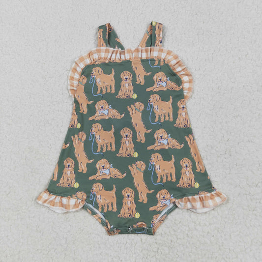 SR2986 Baby Girls Cute Dog Romper