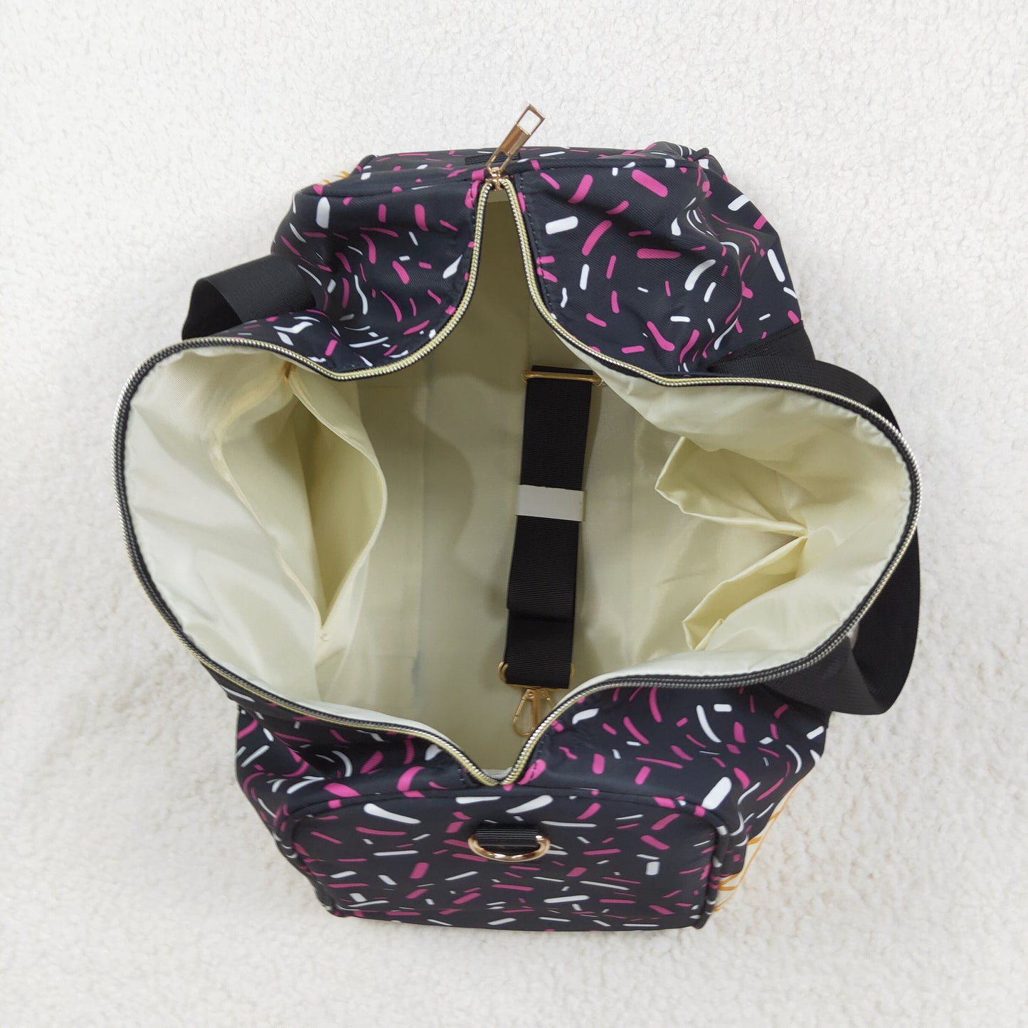 Black Sprinkles Fitness Backpack Duffle Bag