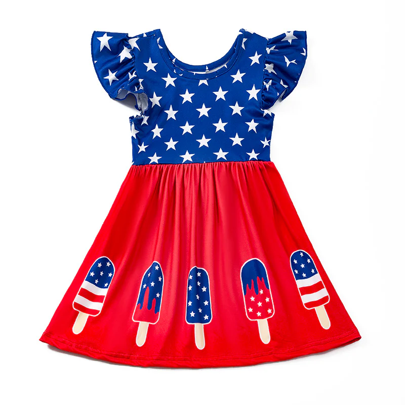 (5MOQ) Baby Girls July 4th Popsicle Dress Pre-order