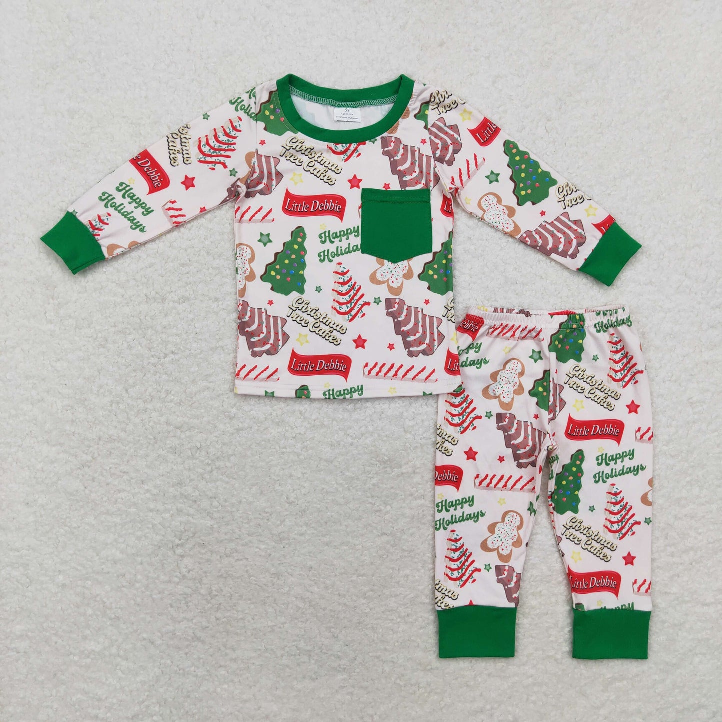 Baby Boys  Pajama Set Christmas Tree Cakes Happy Holiday