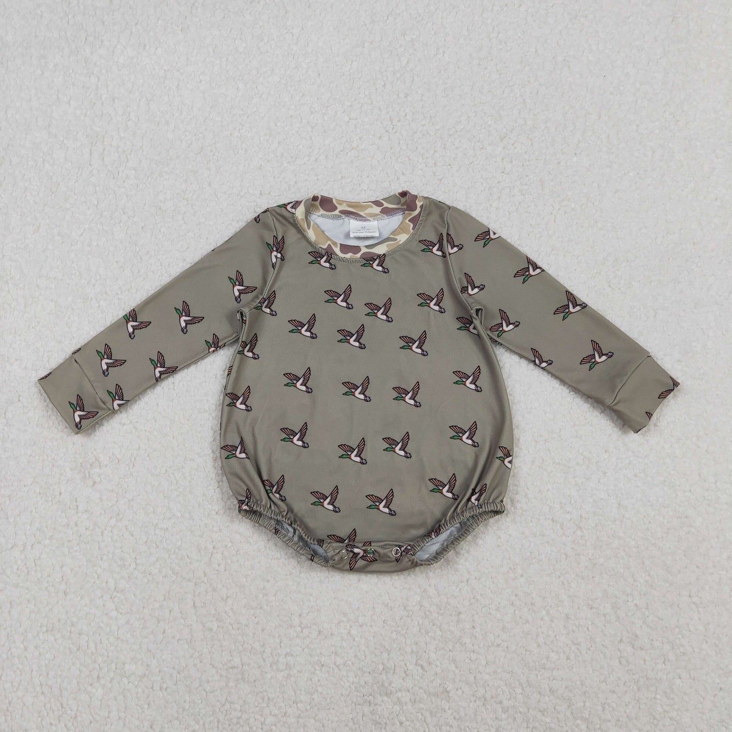 LR2302 Baby Boys Mallard Duck Long Sleeve Romper