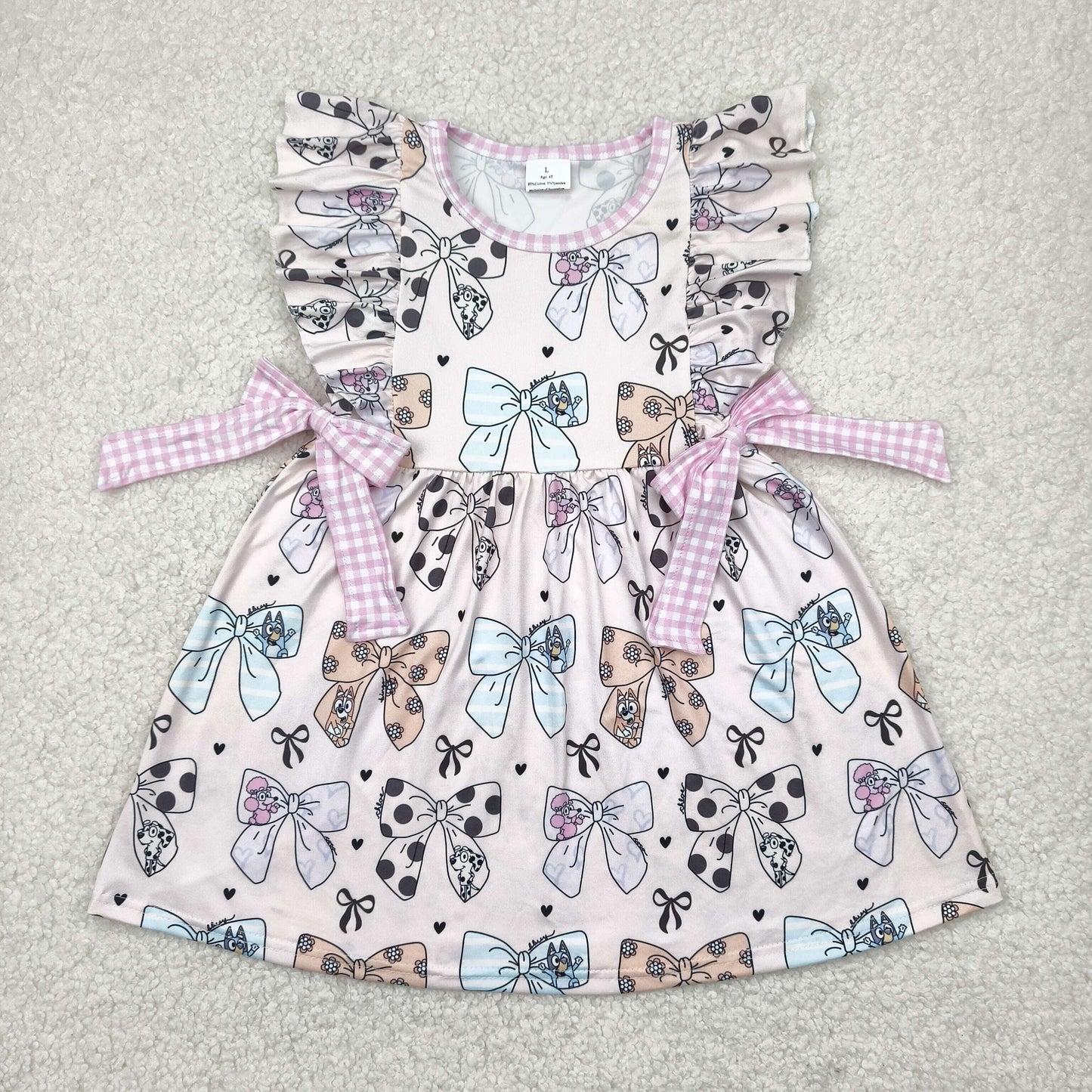 Baby Girls Cartoon  Dog Bow Dress