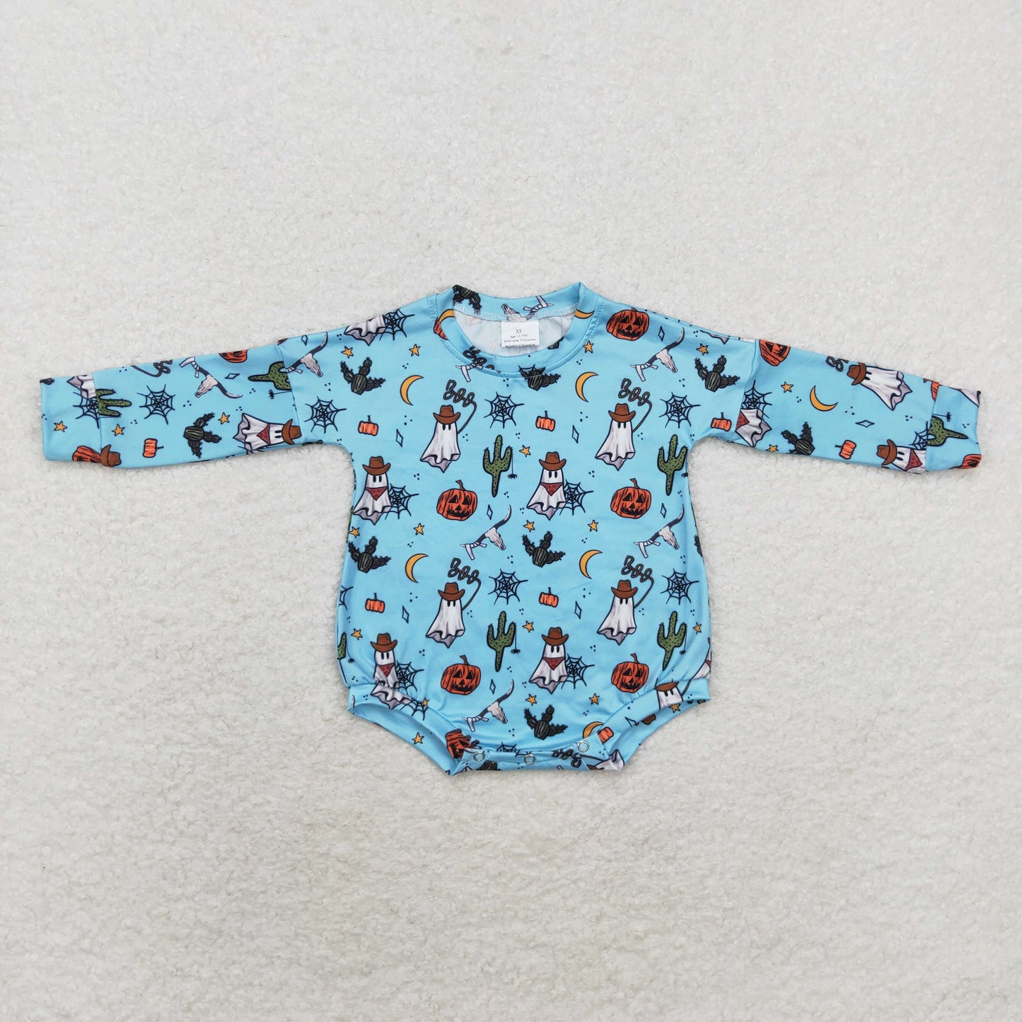 Baby Boys Western Boo Long Sleeve Romper