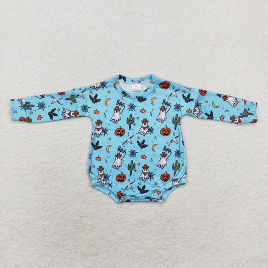 Baby Boys Western Boo Long Sleeve Romper