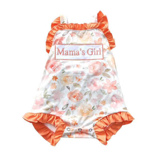 SR0330 Mama's Girl Flower Bubble Romper