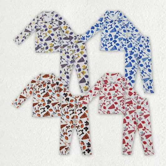 Sibling Baby Girls Sport Team Bos Print Pullover Top With Leggings Active Set