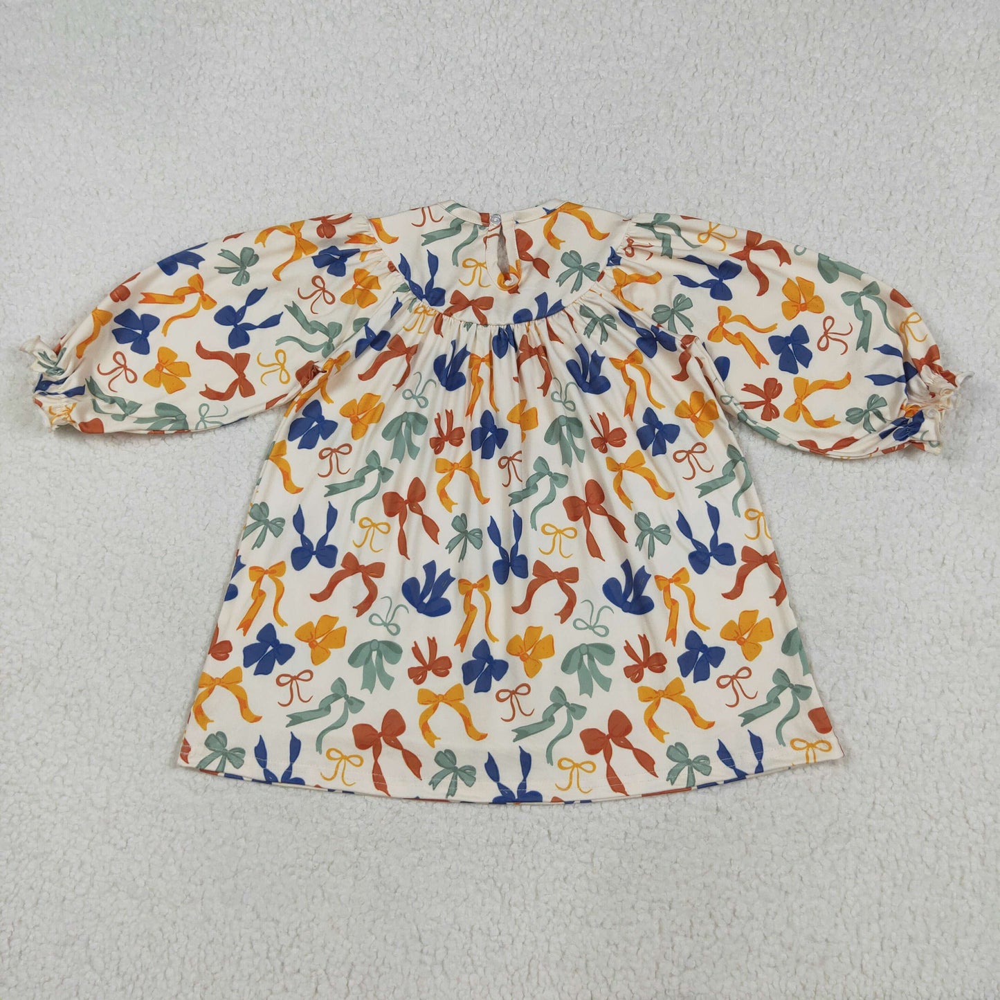 Sibling Kids Girls Embroidery Thankful  Bow Smocked Dressd and Romper