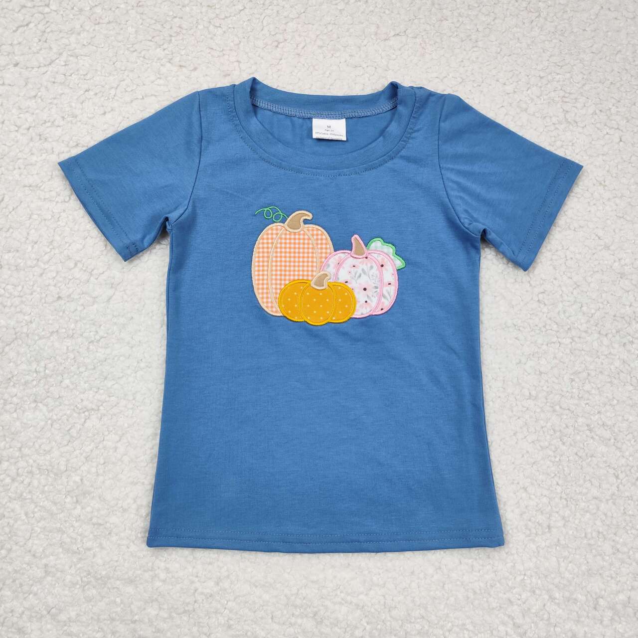 Baby Boys Embroidery Pumpkin Short Sleeve T-shirt Top