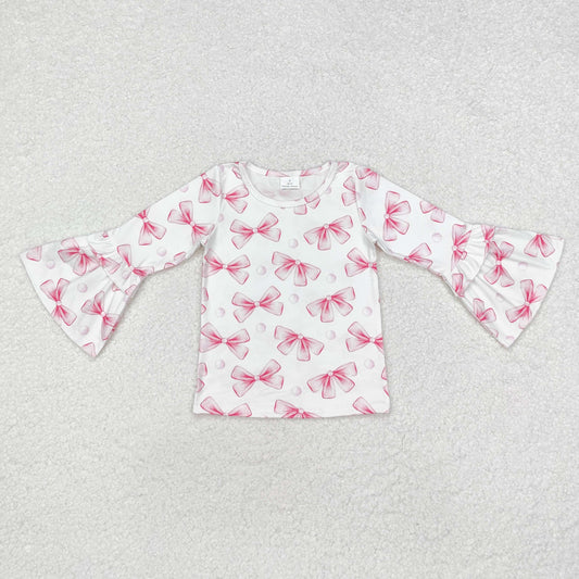 Baby Girls Pink Bow Long Sleeve Tee Shirts Top