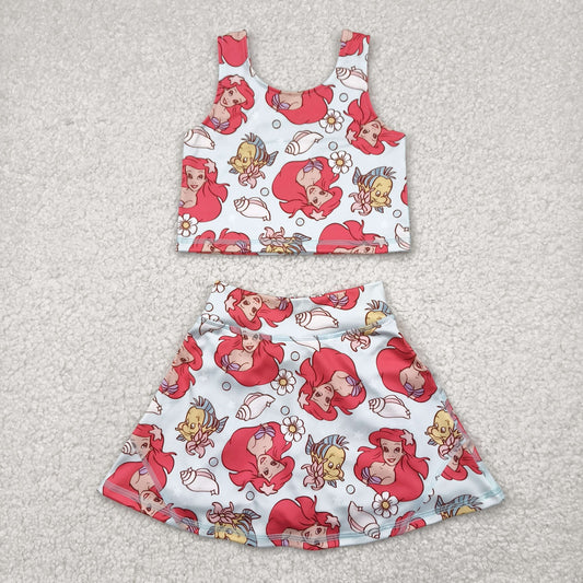 Baby Girls Mermaid Princess Active Yoga Skort Set