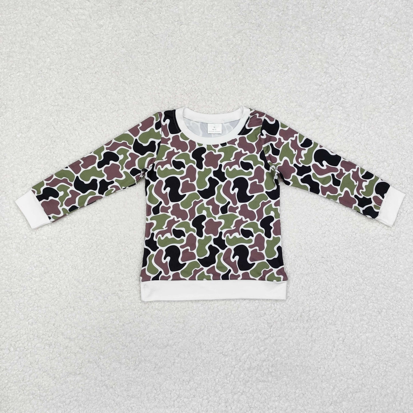 Baby Boys Green Brown Camo Long Sleeve Top