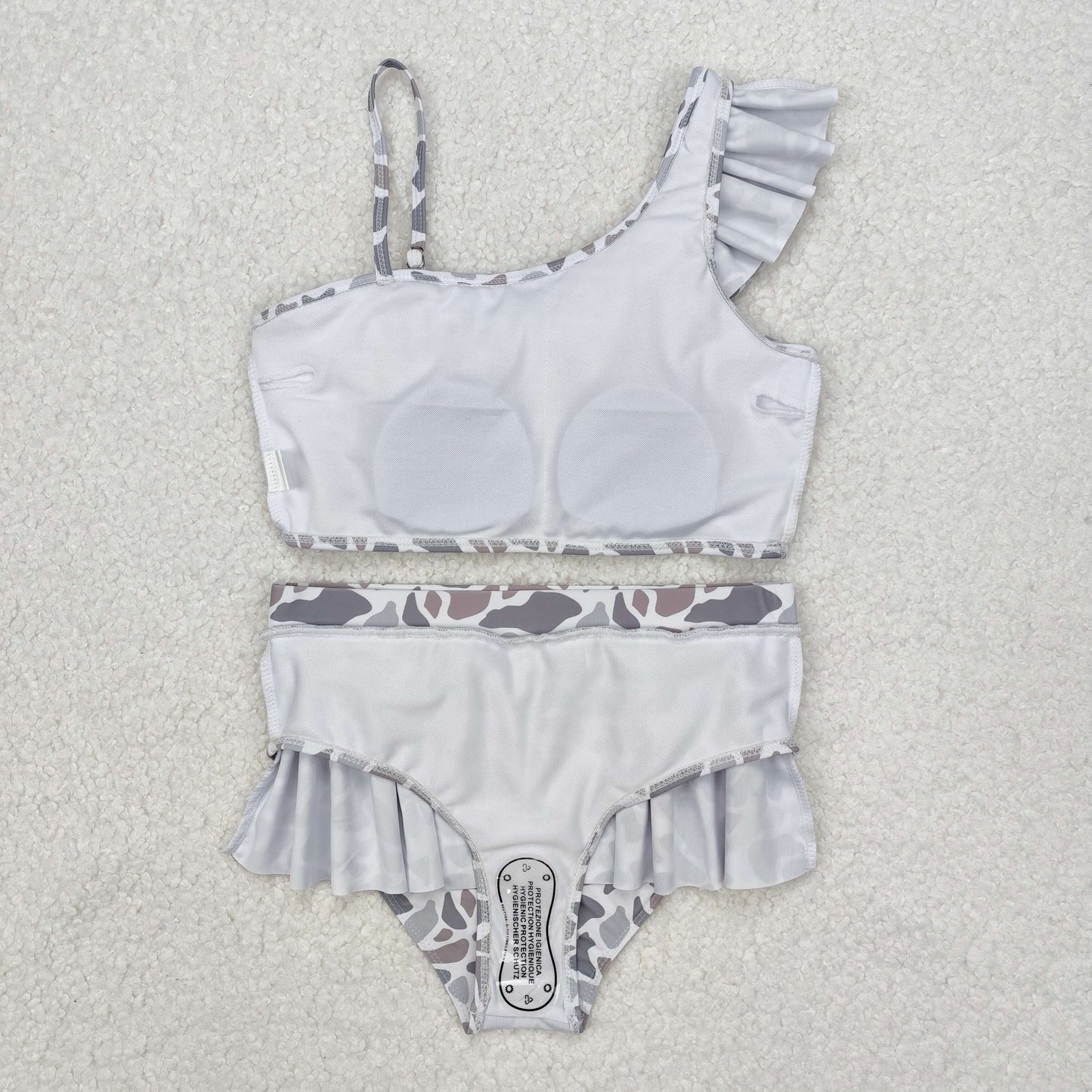 Baby Girls Gray Camo 2 Piece Swimsuit