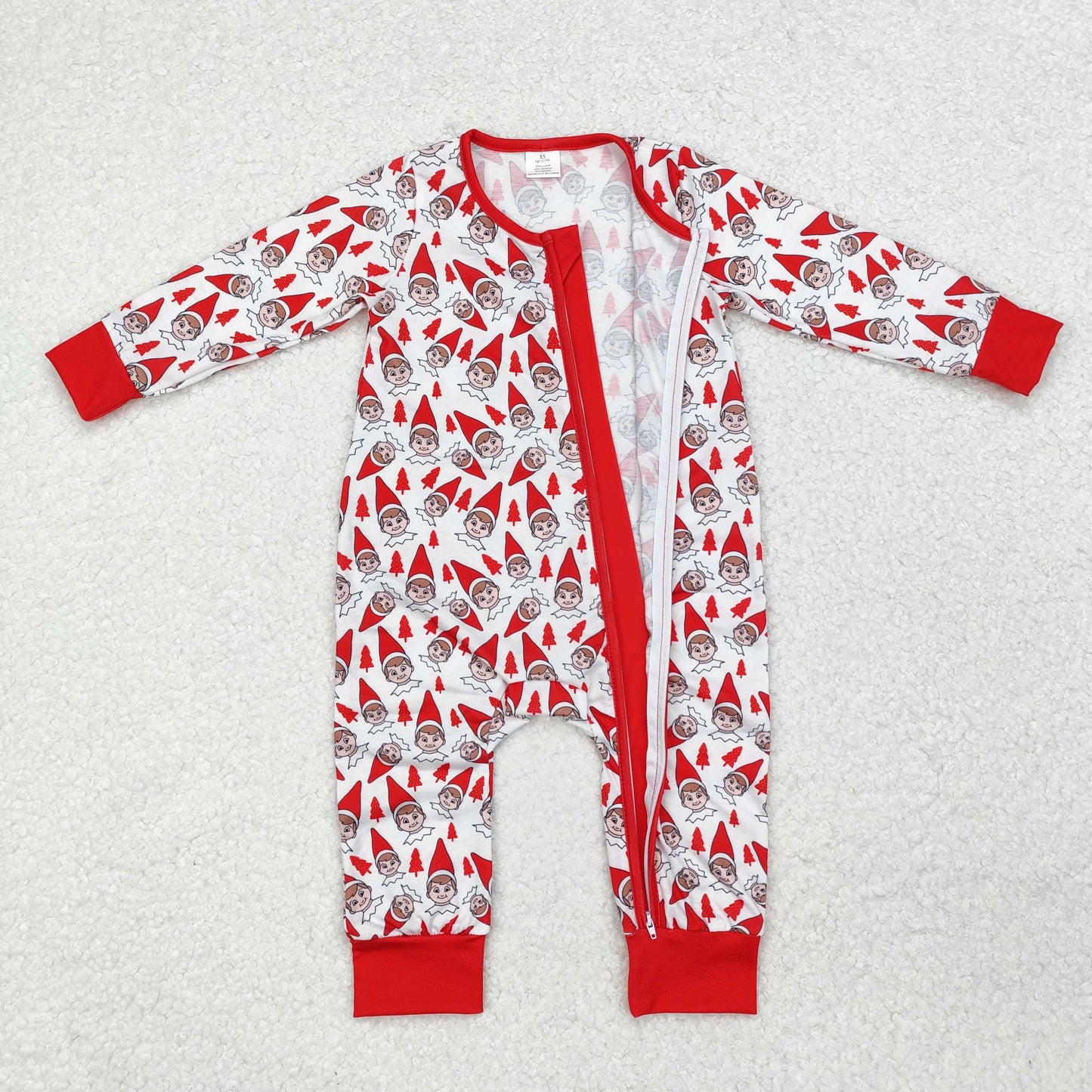 Newborn Baby boys Shelf Christmas Zipper Romper