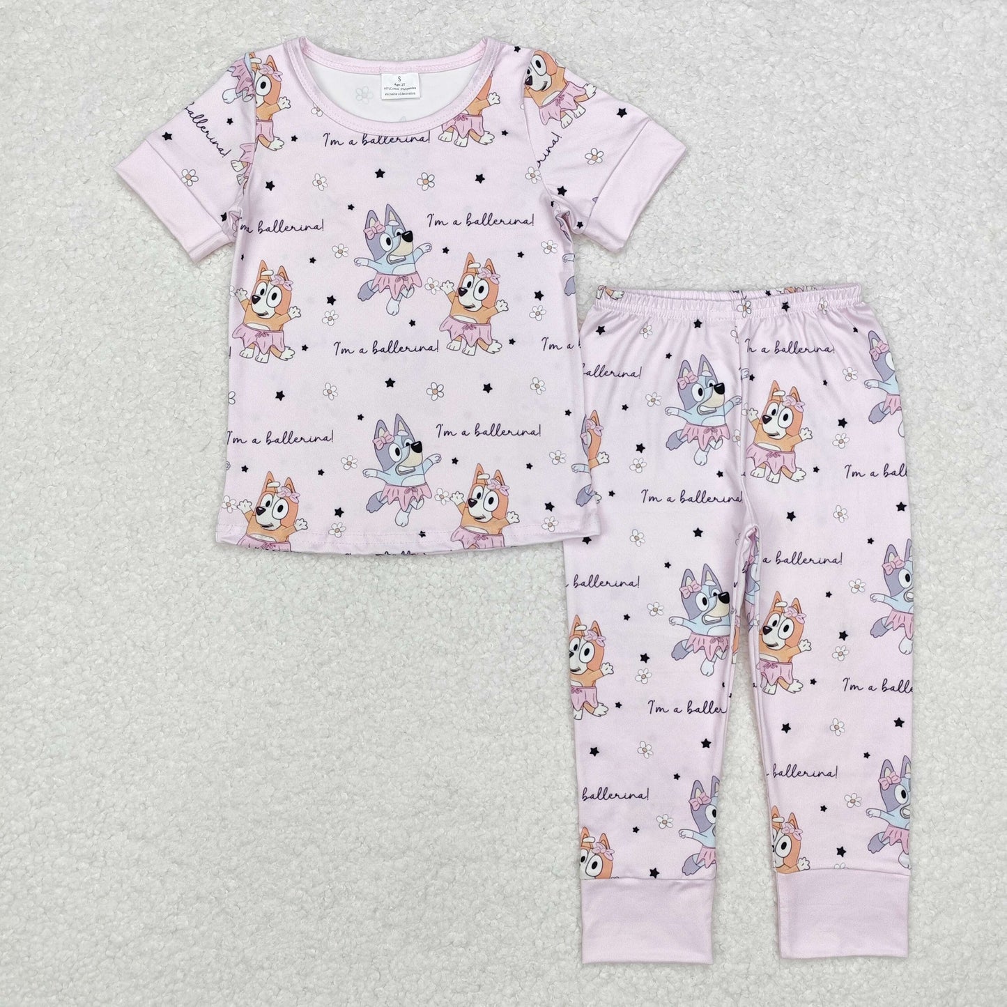 Toddler Girls Cartoon Dog Pajama Set