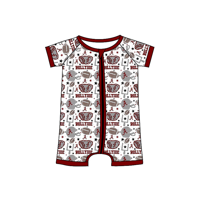 Baby Boys Sport Team  Rolltide Short Sleeve Romper  Preorder 3 MOQ