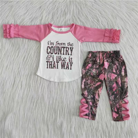 6 A10-12 Baby Girls Country Pants Outfit