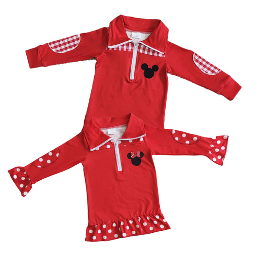 Sibling Toddler Cartoon Mouse Long Sleeve Pullover Top