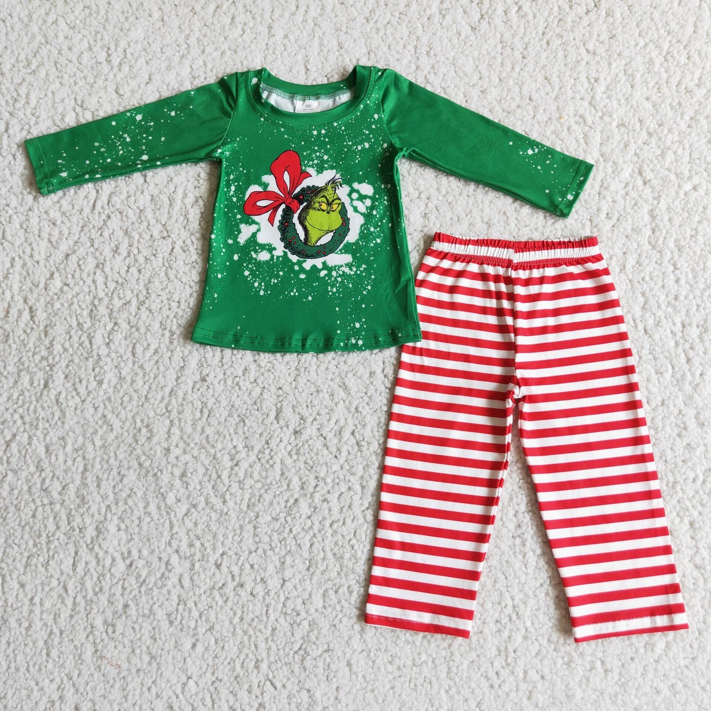 Baby  Sibling Christmas Green Face Outfit