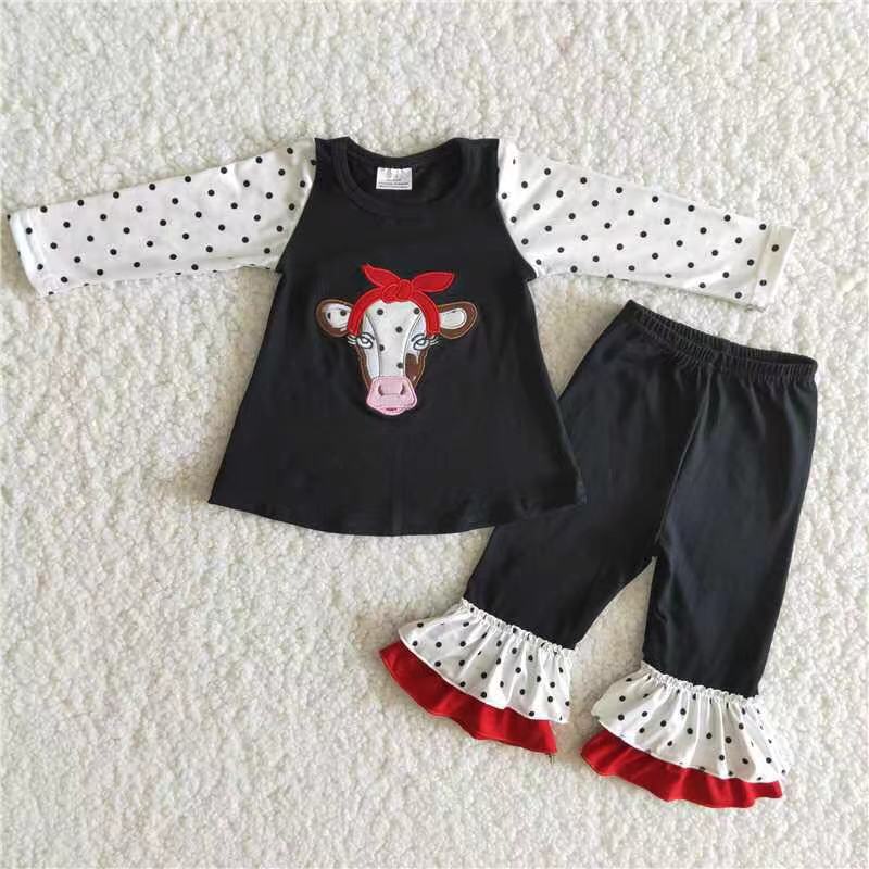 6 A13-26 Kids girls cow outfit on sale