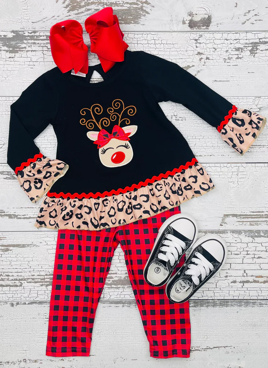 Girls Christmas Deer Outfit