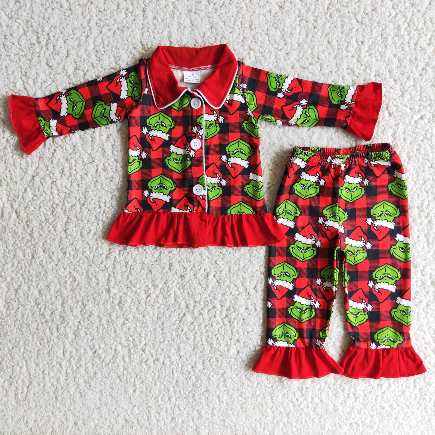 Sibling Design Toddler Boys Girls Christmas Grinc Pajama Set