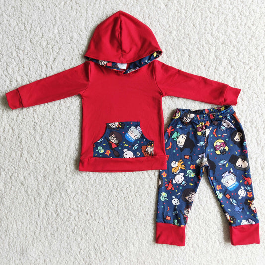 Toddler Baby Boys Cartoon Character Hoodie Top Outfit ON SALE