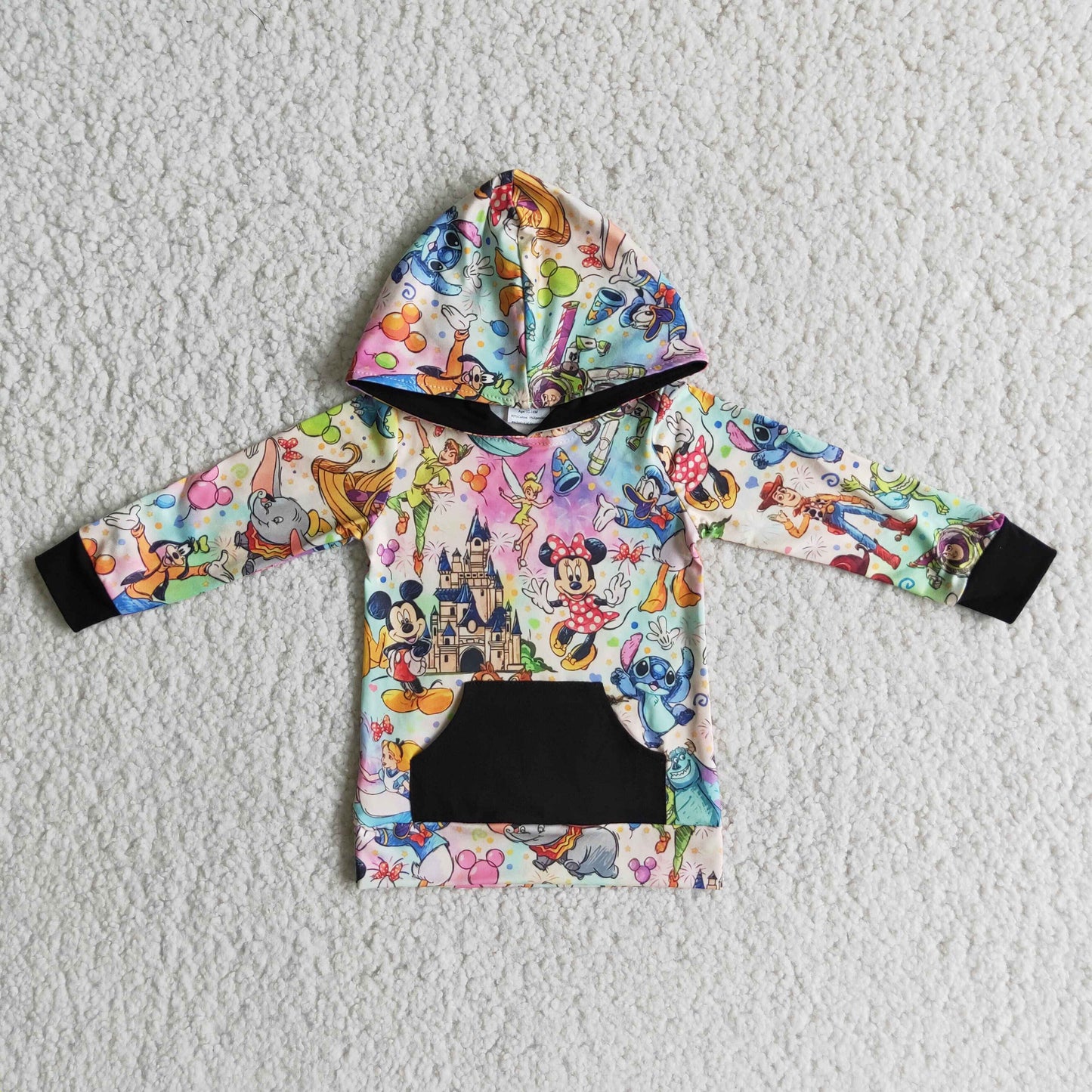 6 A22-16 Baby Boys Cartoon Mouse Long Sleeve Hoodie Top