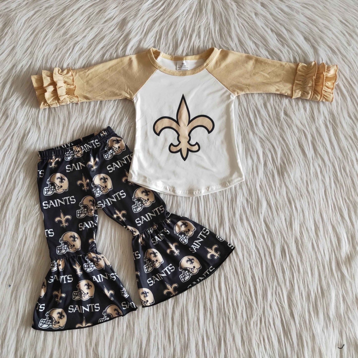 6 A23-14 Baby Girls Sport Team Outfit Saints