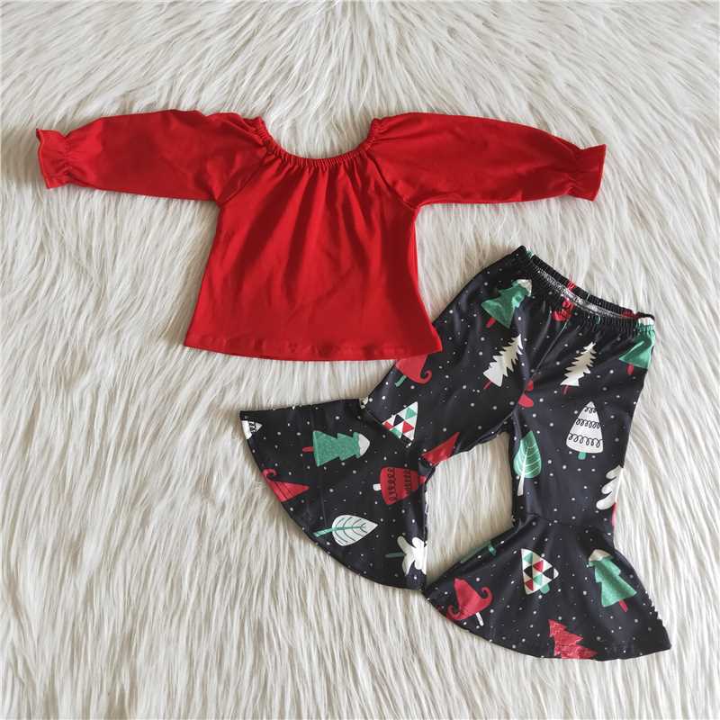 Baby Girls Christmas Ruffle Pants Outfit On Sale