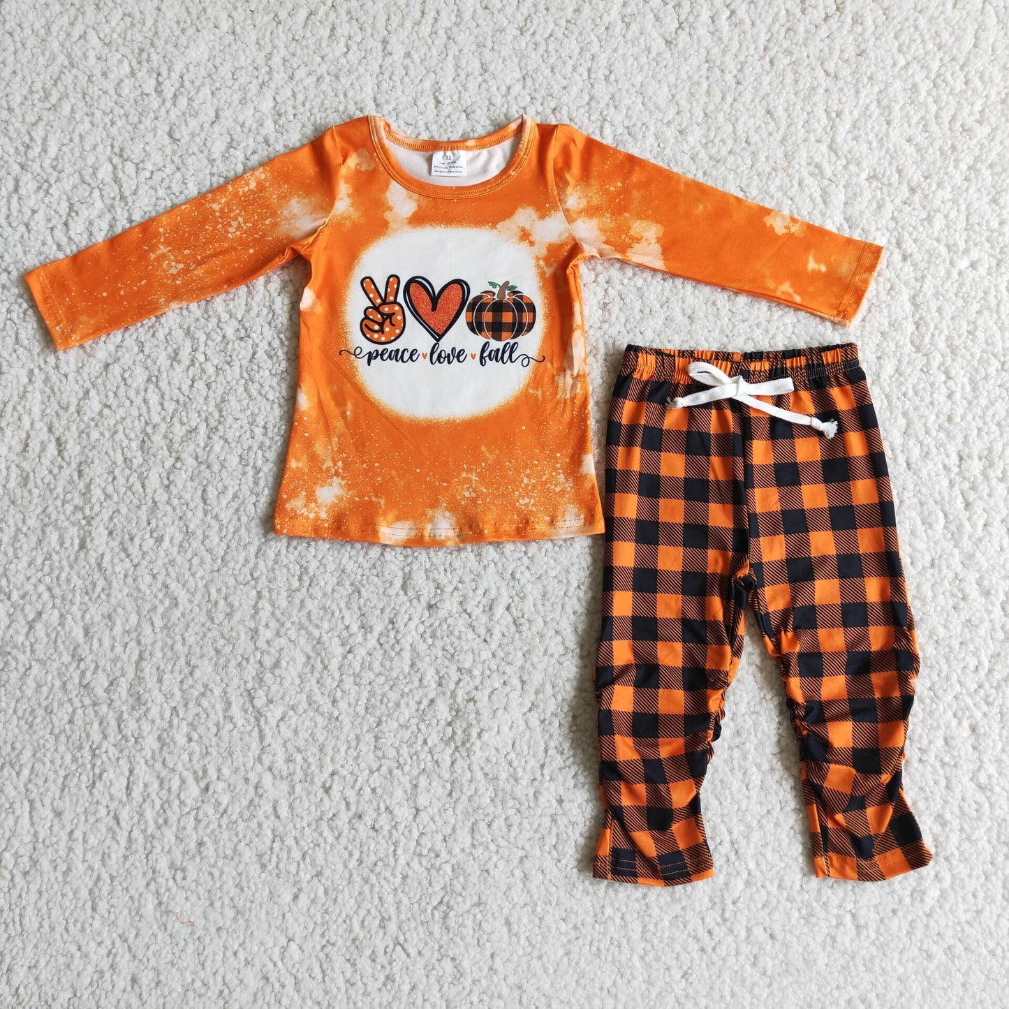 Kids Girls Fall Pumpkin Bell Bottom Pants Outfit $2.99