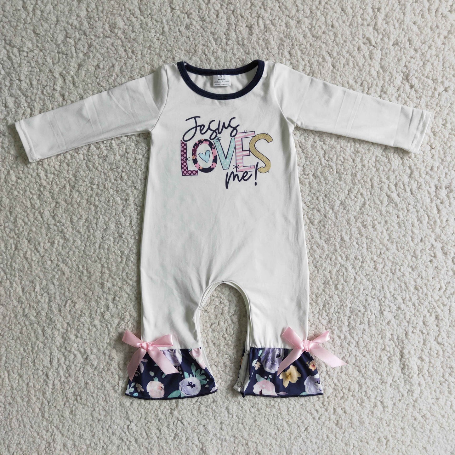 Jesus Love Me Baby Girls Sister Floral Pants Set and Romper On Sale