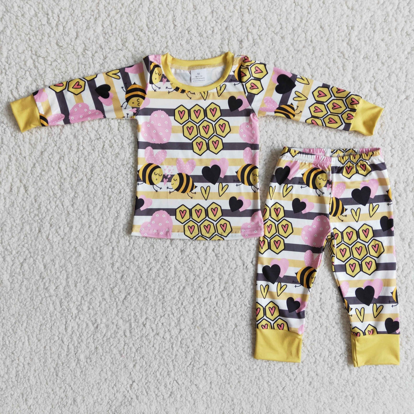 Sibling Girls Boys Valentine's Day Bee Pajama Set ON Sale