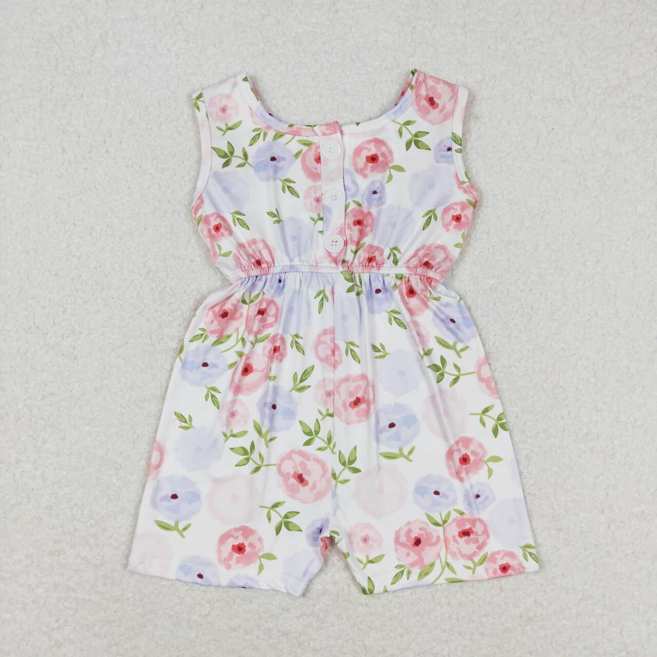 Summer Baby Girls Floral Sleeveless Jumpsuit