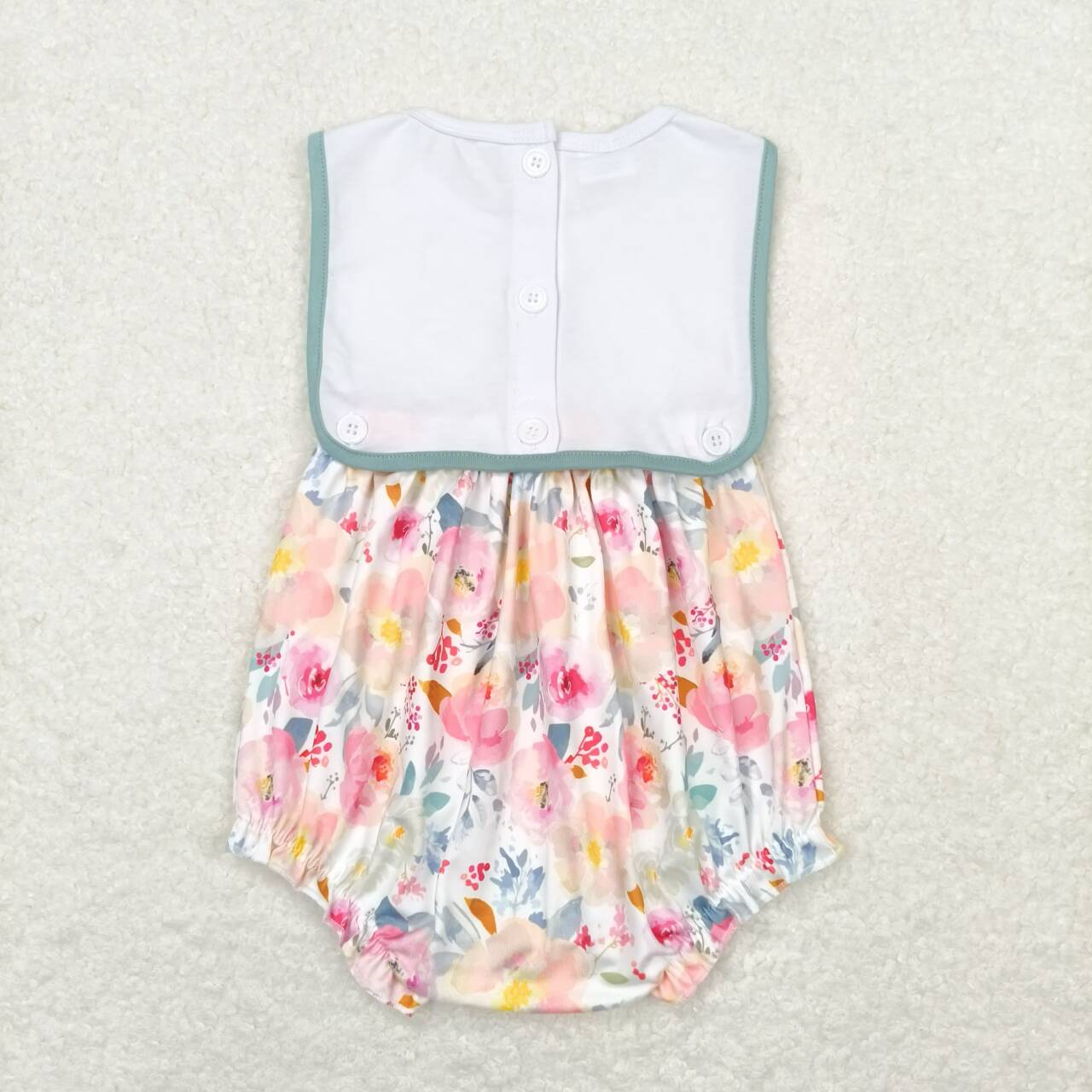 I Love MOM Floral Bubble Romper