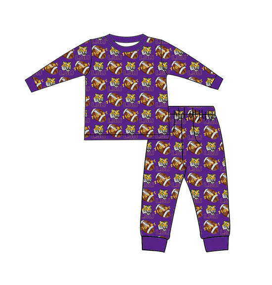 Preorder 5 MOQ Kids Sport Football Team  LSU Tiger Matching Clothing