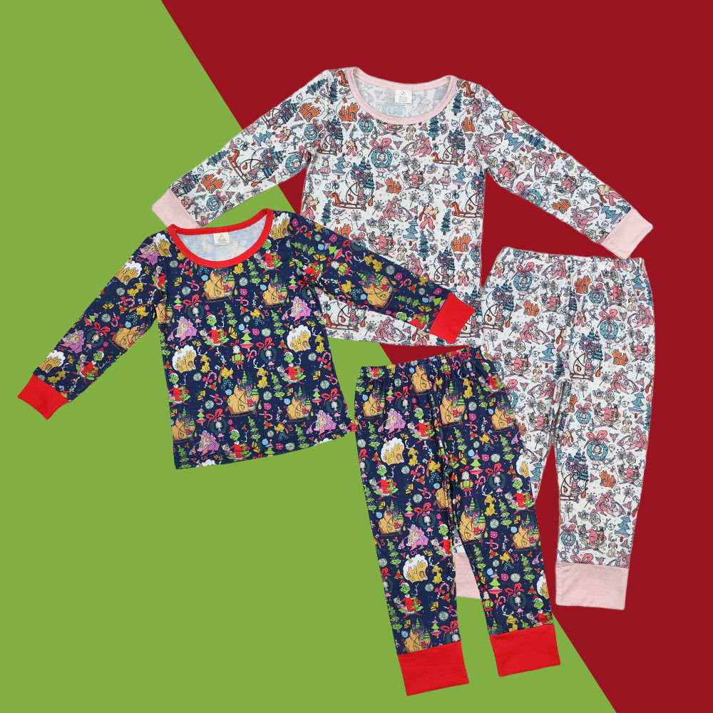 Sibling Toddler Girls Sister Christmas Grinc Long Sleeve Pajama Set