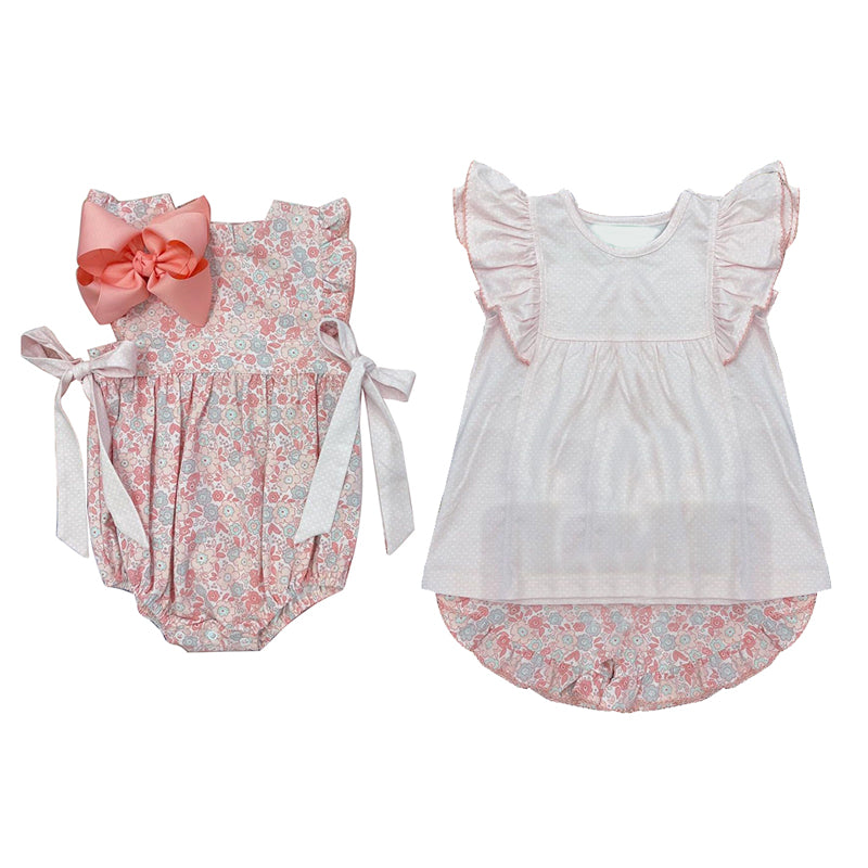 Sibling Baby Sister Summer Floral Short Set and Romper Preorder