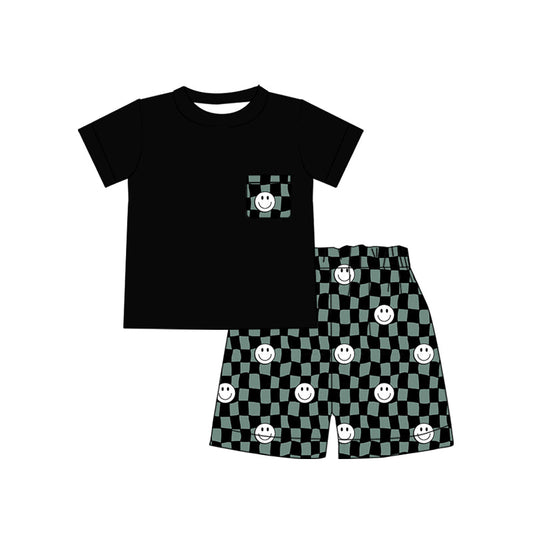 Baby Boys Happy Face Shorts Set Pre-order 5 MOQ