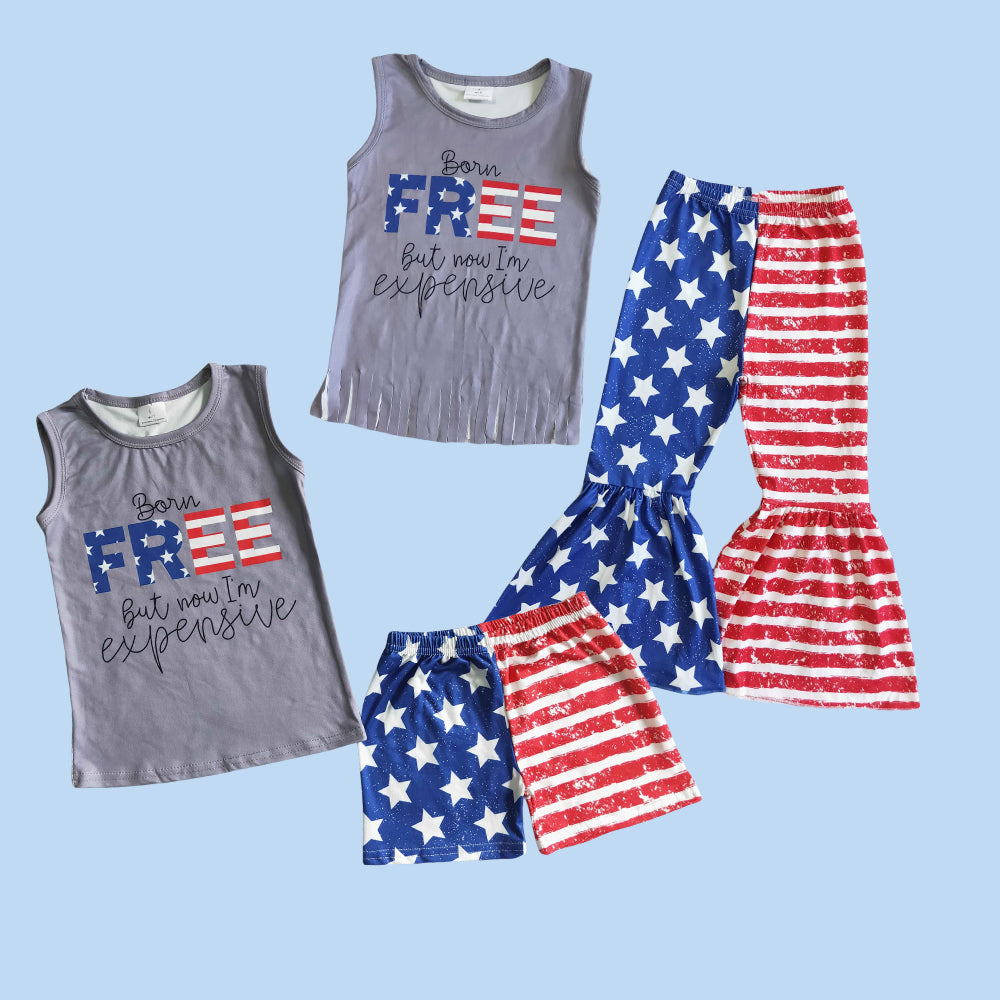 Born Free But Now I'm Expensive July 4th Sibling Outift