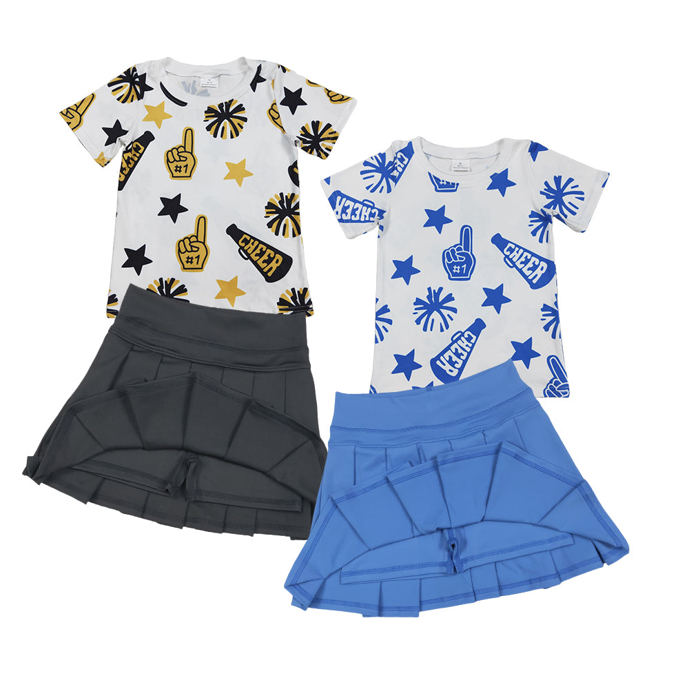 Sibling Kids Girls Sport Team Cheerleaders Top Skort Set